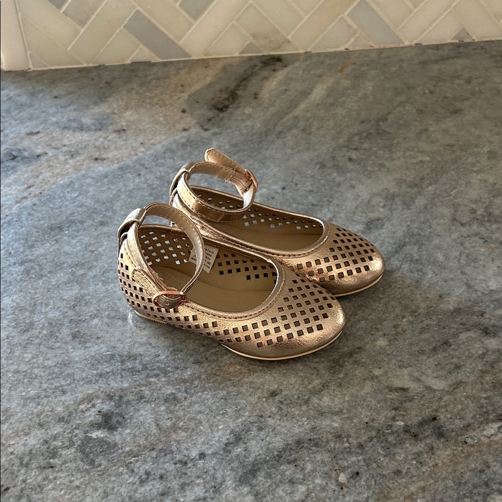 Janie and Jack Rose Gold Kids Dress Shoes